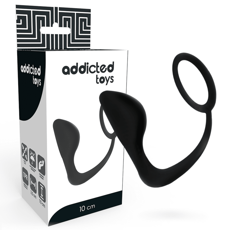 ADDICTED TOYS - ANAL PLUG WITH BLACK PENIS RING - Kink&Play