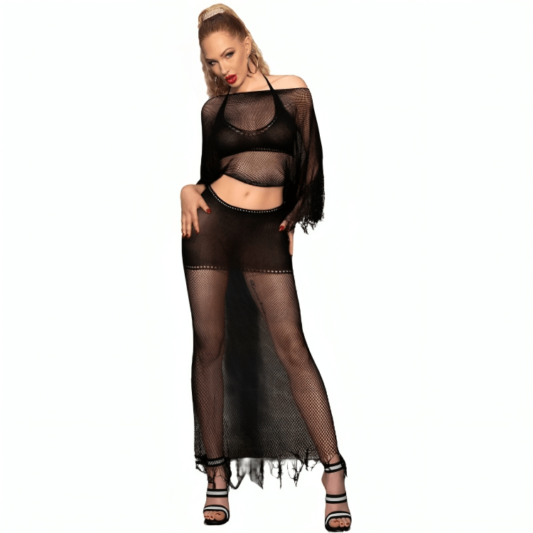 CHILIROSE - CR 4666 TOP & SKIRT GREEN S/M - Kink&Play