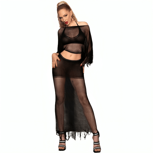 CHILIROSE - CR 4666 TOP & SKIRT GREEN S/M - Kink&Play