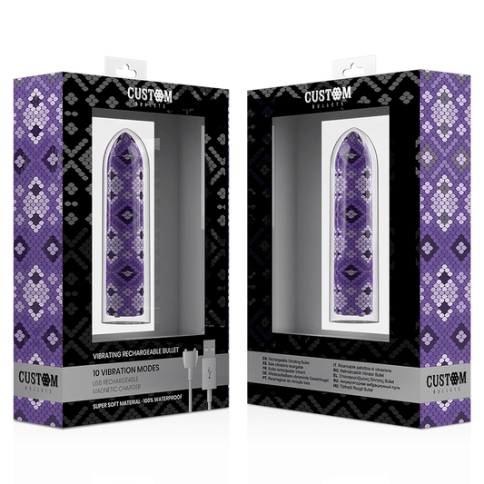 CUSTOM BULLETS - RECHARGEABLE SNAKE PURPLE MAGNETIC BULLET 10 INTENSITIES - Kink&Play