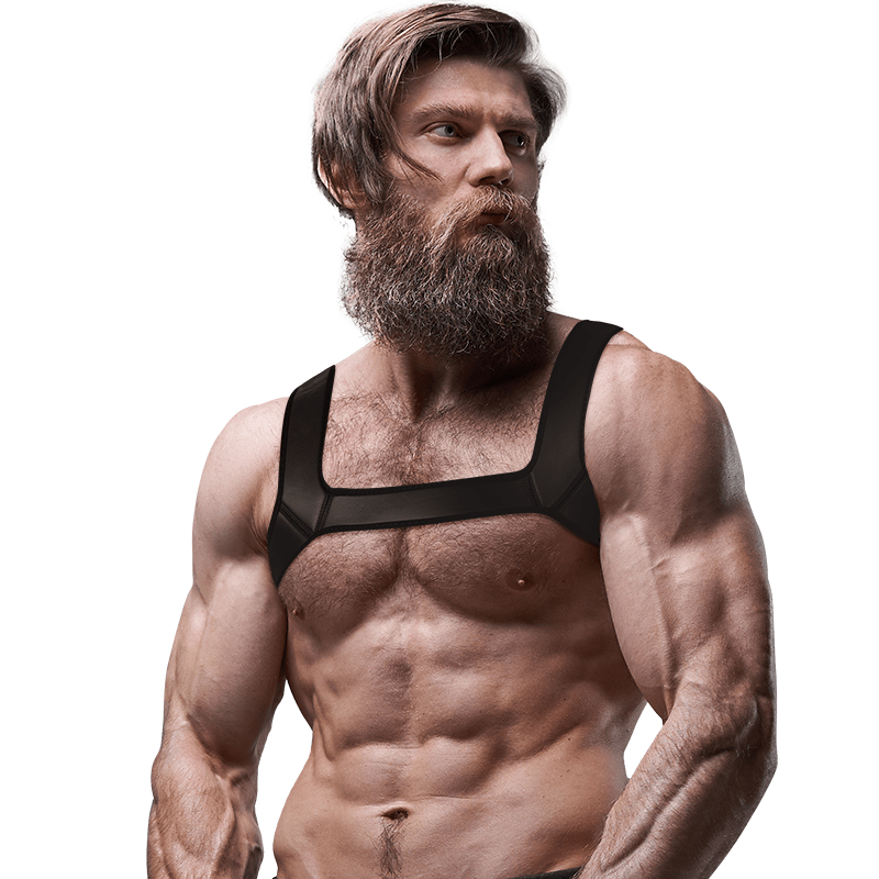 FETISH SUBMISSIVE ATTITUDE - NEOPRENE CHEST HARNESS FOR MEN SIZE M - Kink&Play