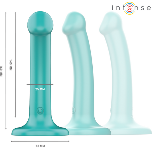 INTENSE - KATIE VIBRATOR MED SUGKOPP 10 VIBRATIONER BLÅ FJÄRRKONTROLL