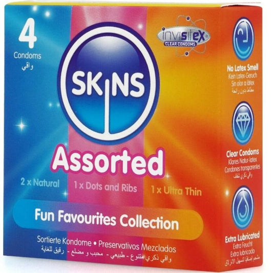 SKINS - ASSORTED PREMIUM CONDOMS PACK 4