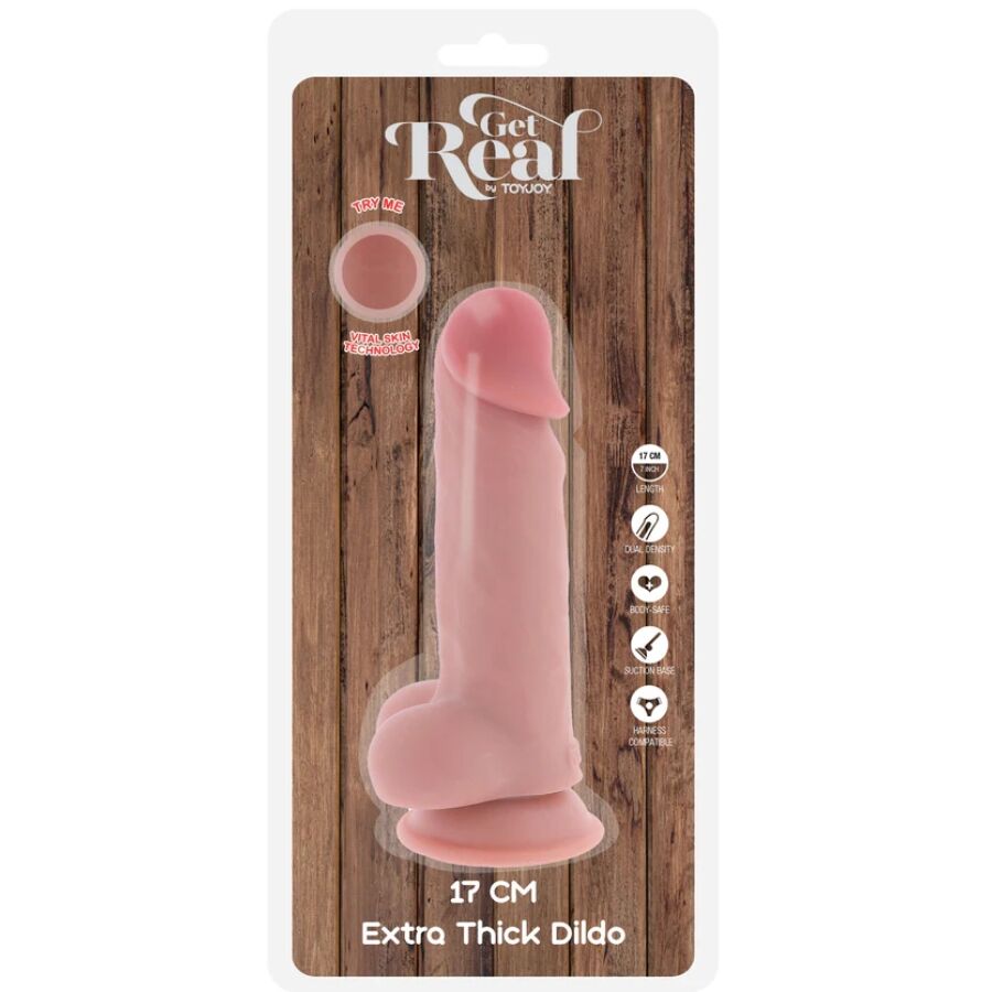 GET REAL - REALISTISK PENIS MED PUNG EXTRA TJOCK 17 CM