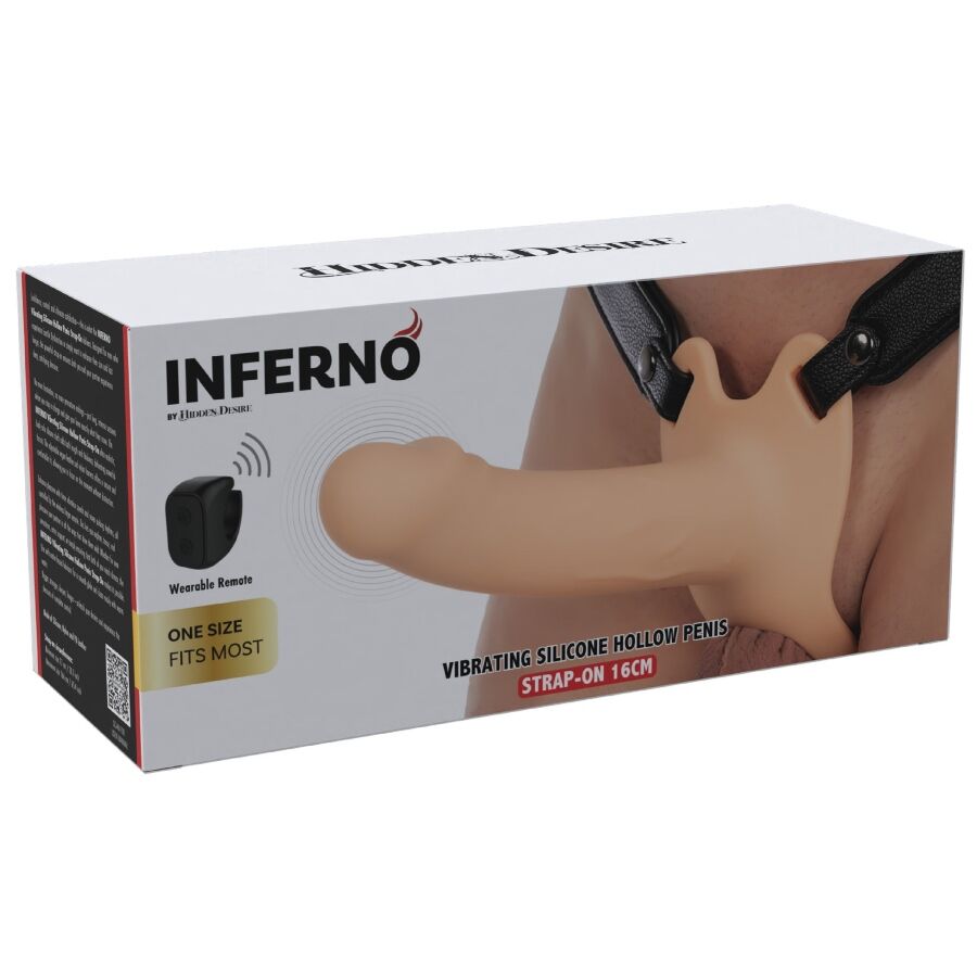 HIDDEN DESIRE - INFERNO VIBRATING PENIS SLEEVE STRAP-ON 16 CM
