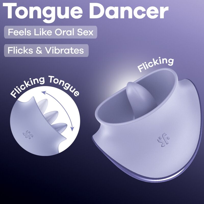 SATISFYER - TONGUE DANCER KLITORISSTIMULATOR MED VIBRATION OCH PULSERINGAR LILA