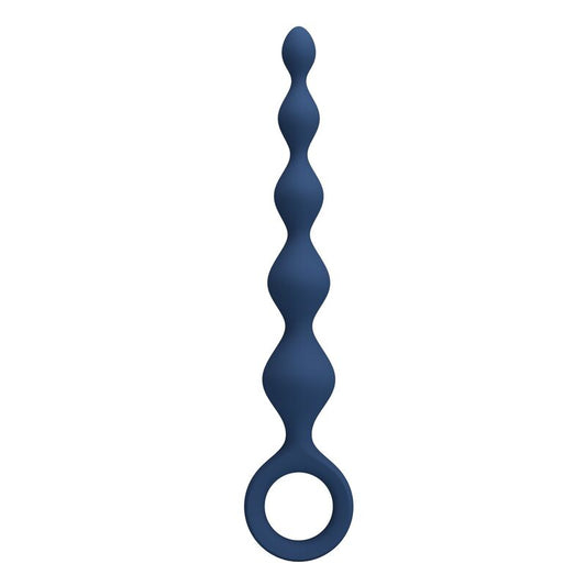 MR PLAY - BLUE SILICONE ANAL BEADS & ANAL PLUG 20.4 CM