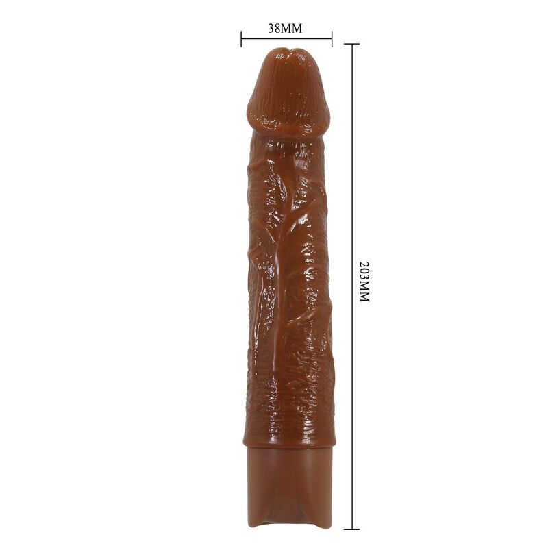 PRETTY LOVE - LEONARDO REALISTIC VIBRATOR 20 CM Ø 4 CM BROWN