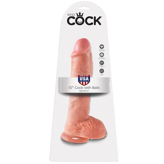 KING COCK - 10 DILDO KÖTT MED KULOR 26,5 CM