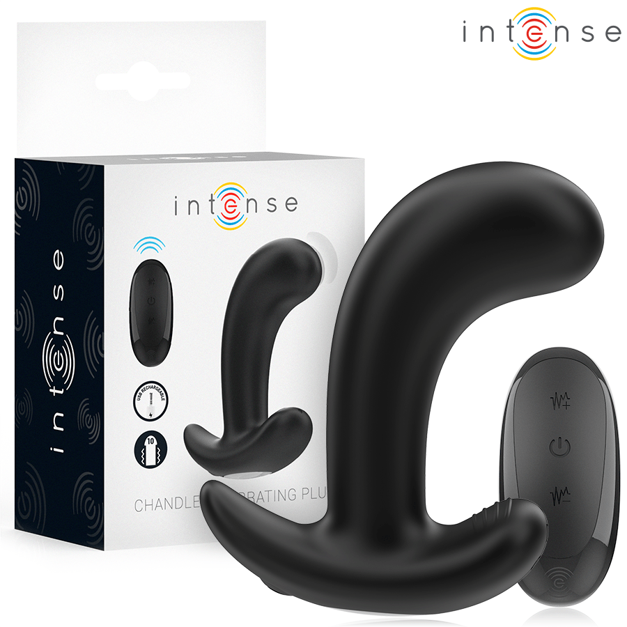 INTENSE - CHANDLER ANAL PLUG 10 VIBRATIONS BLACK REMOTE CONTROL - Kink&Play
