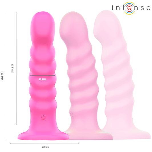INTENSE - CINDY VIBRATOR SIZE L SPIRAL DESIGN 10 VIBRATIONS PINK REMOTE CONTROL - Kink&Play