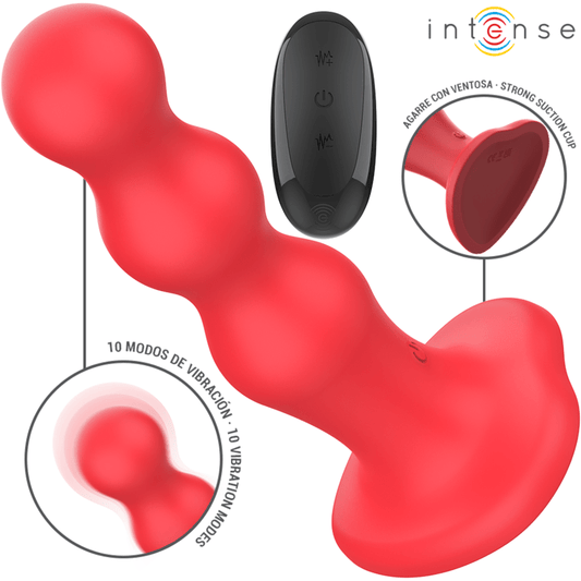 INTENSE - CODY VIBRATOR WITH SUCTION CUP RED REMOTE CONTROL - Kink&Play
