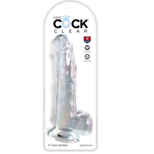 KING COCK - CLEAR DILDO WITH TESTICLES 20.3 CM TRANSPARENT - Kink&Play