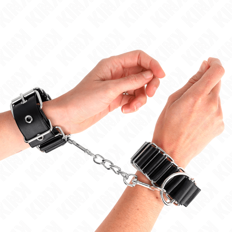 KINK - HINGE - LIKE THIN WRIST RESTRAINTS BLACK ADJUSTRABLE 16 - 22 CM X 3.5 CM - Kink&Play