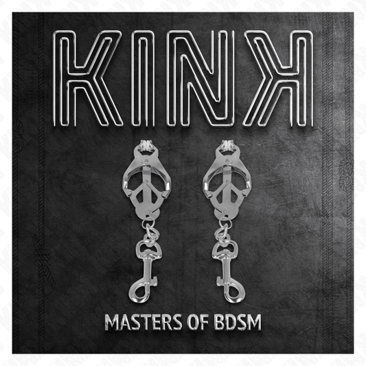 KINK - JAPANESE CLOVER NIPPLE CLAMPS WITH HOOKS SILVER - Kink&Play