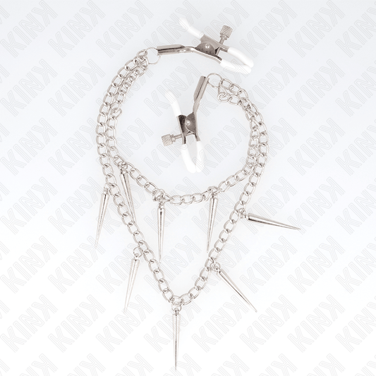 KINK - NIPPLE CLAMPS WITH SPIKES CHAINS 30 CM - Kink&Play