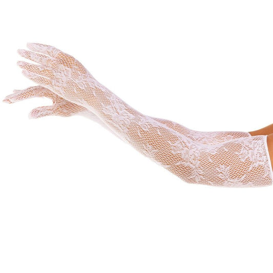 LEG AVENUE - RED FLORAL GLOVES BLACK - Kink&Play