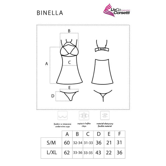 LIVCO CORSETTI FASHION - BINELLA SET BABYDOLL + THONG BLACK - Kink&Play