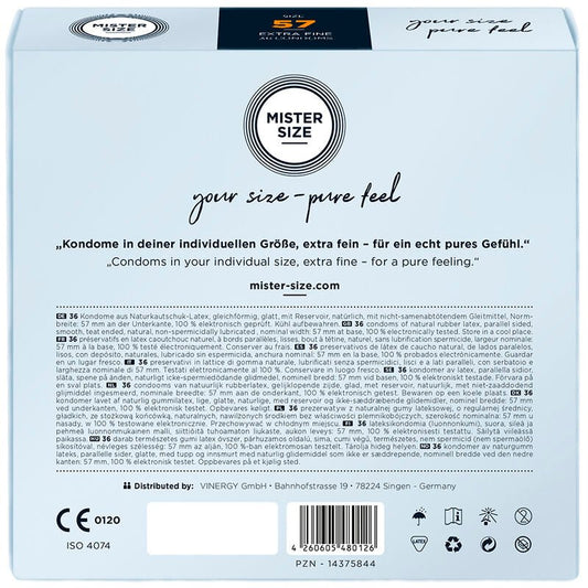MISTER SIZE - CONDOM SIZE L 57 MM (36 UNITS) - Kink&Play