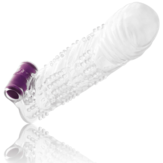 OHMAMA - TEXTURED PENIS SHEATH WITH VIBRATING BULLET - Kink&Play