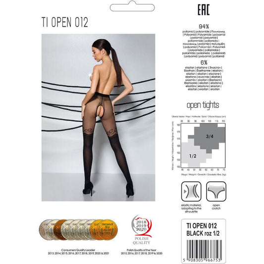 PASSION - TIOPEN 012 BLACK TIGHTS 1/2 20/40 DEN - Kink&Play
