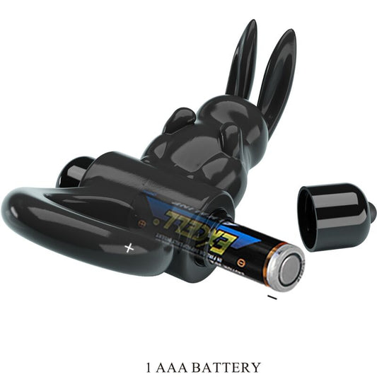 PRETTY LOVE - EXCITING RING RABBIT VIBRATOR RING 10 VIBRATIONS BLACK - Kink&Play