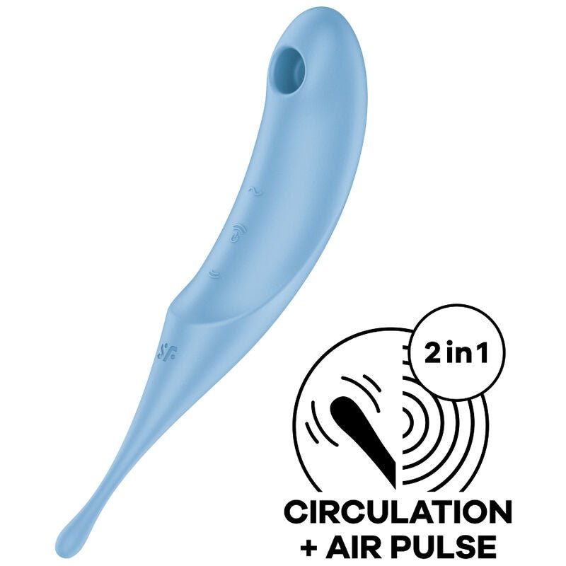 SATISFYER - TWIRLING PRO AIR PULSE STIMULATOR & VIBRATOR RED - Kink&Play