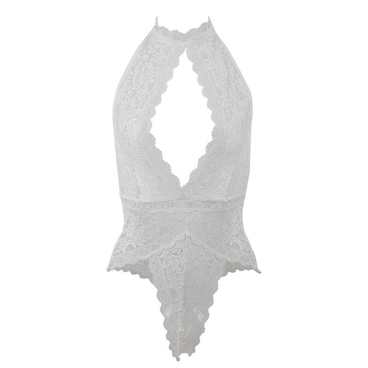 SUBBLIME - 953867 LACE BODYSUIT WHITE L/XL - Kink&Play