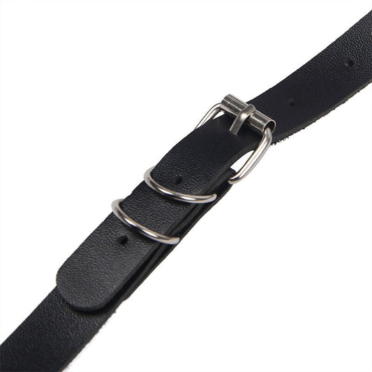 SUBBLIME - FULL BODY HARNESS WITH LEATHER BUCKLES BLACK ONE SIZE - Kink&Play