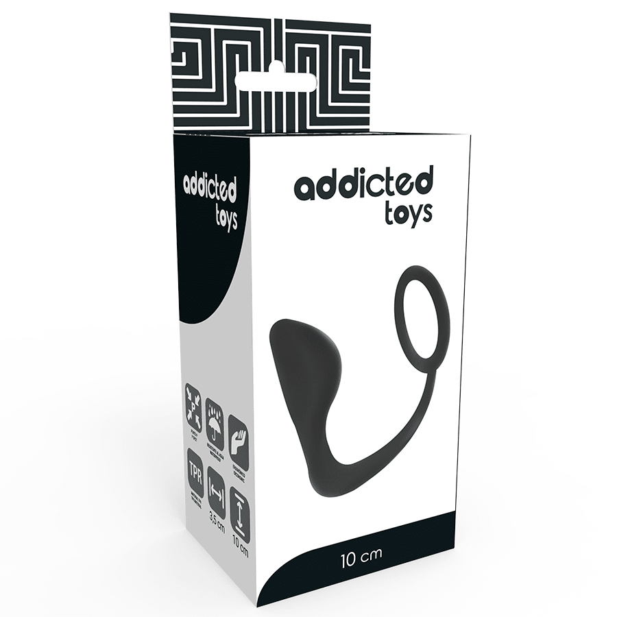 ADDICTED TOYS - ANAL PLUG WITH BLACK PENIS RING - Kink&Play