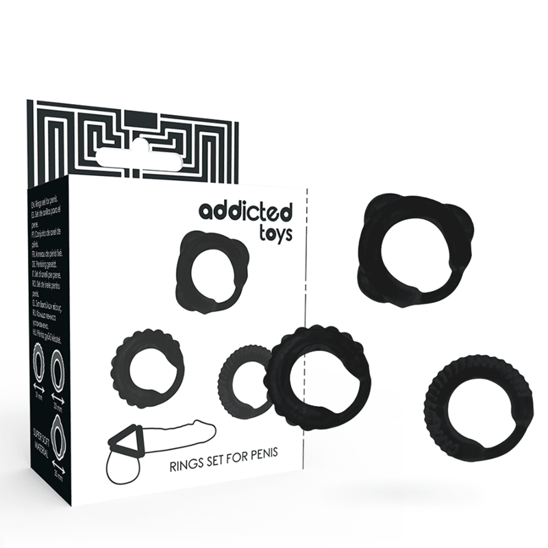 ADDICTED TOYS - C - RING SET BLACK - Kink&Play