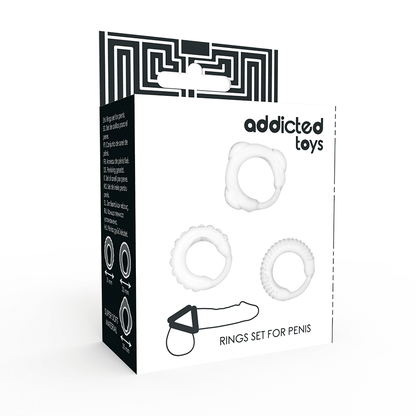 ADDICTED TOYS - C - RING SET CLEAR - Kink&Play