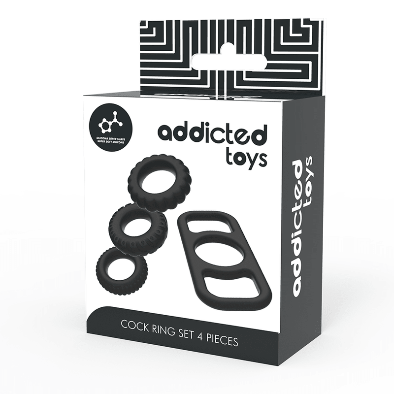 ADDICTED TOYS - COCK RING SET 4 PIECES - Kink&Play