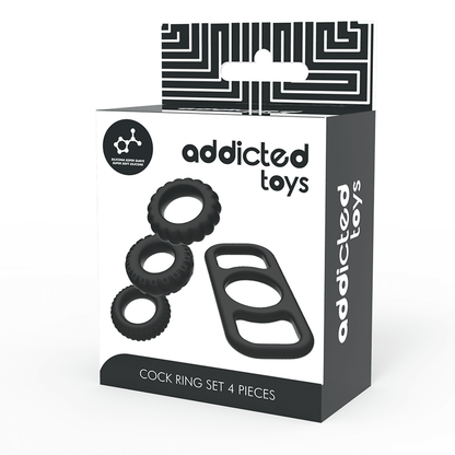 ADDICTED TOYS - COCK RING SET 4 PIECES - Kink&Play