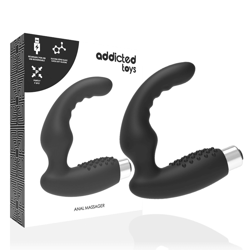 ADDICTED TOYS - PROSTATIC VIBRATOR RECHARGEABLE MODEL 2 - BLACK - Kink&Play