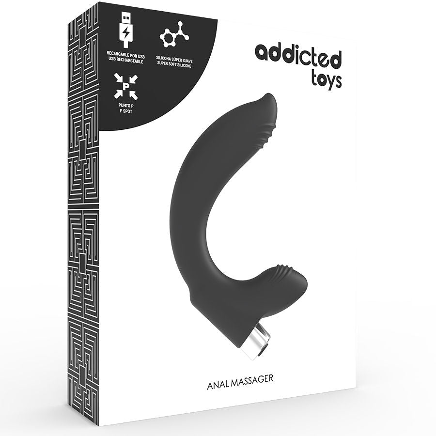 ADDICTED TOYS - PROSTATIC VIBRATOR RECHARGEABLE MODEL 7 - BLACK - Kink&Play