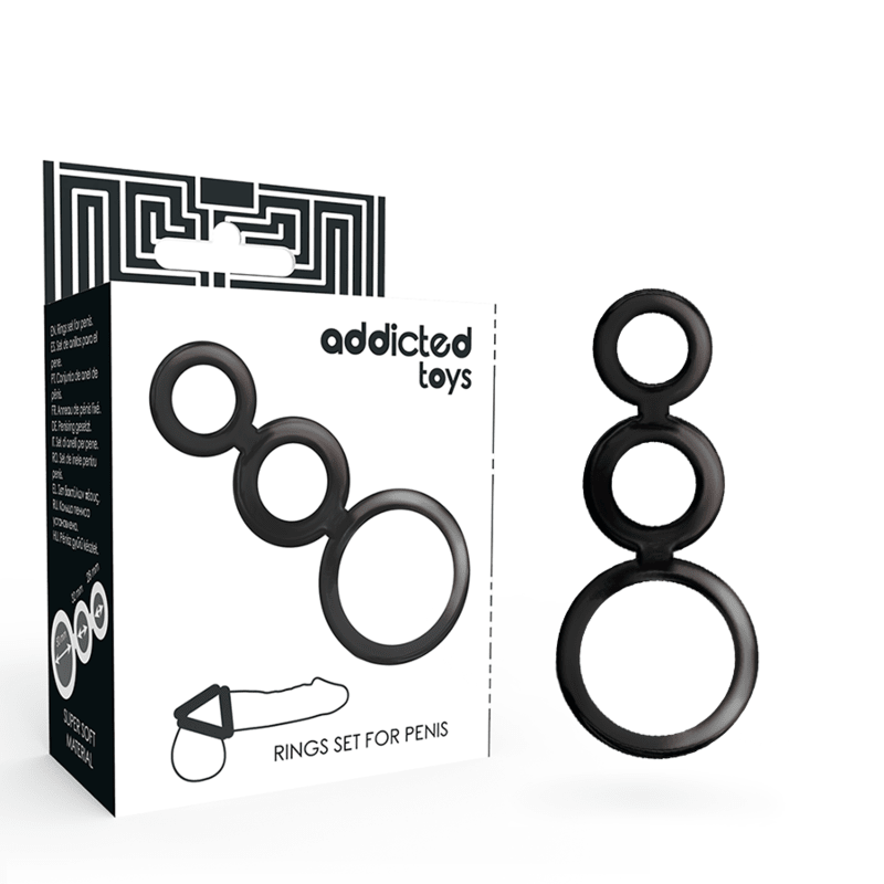 ADDICTED TOYS - RINGS SET FOR PENIS - SMOKED - Kink&Play