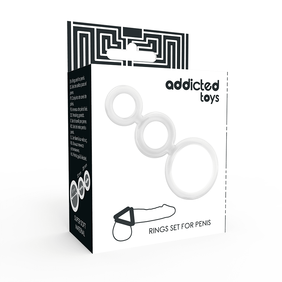 ADDICTED TOYS - RINGS SET FOR PENIS TRANSPARENT - Kink&Play