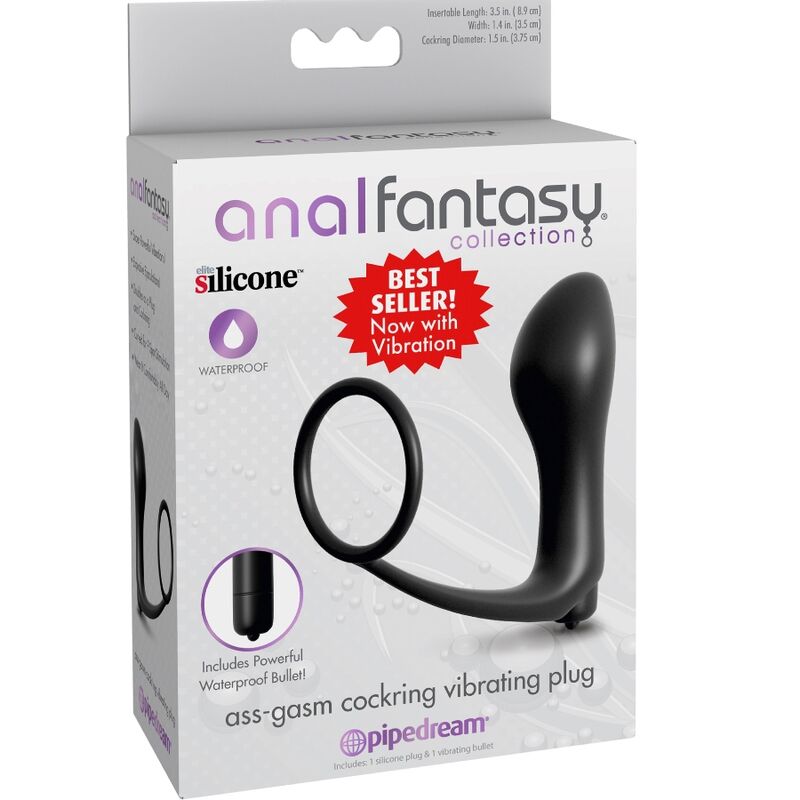 ANAL FANTASY ELITE COLLECTION - ASS - GASM COCKRING VIBRATOR PLUG - Kink&Play
