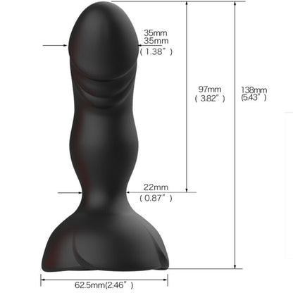 ARMONY - EXTREME A BLOOM ROSE VIBRATOR & ANAL PLUG REMOTE CONTROL BLACK - Kink&Play
