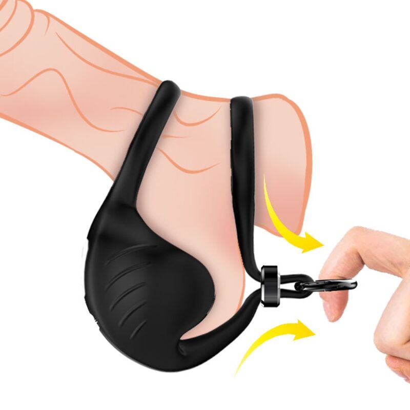 ARMONY - MANTA SCROTUM VIBRATOR RING REMOTE CONTROL BLACK - Kink&Play