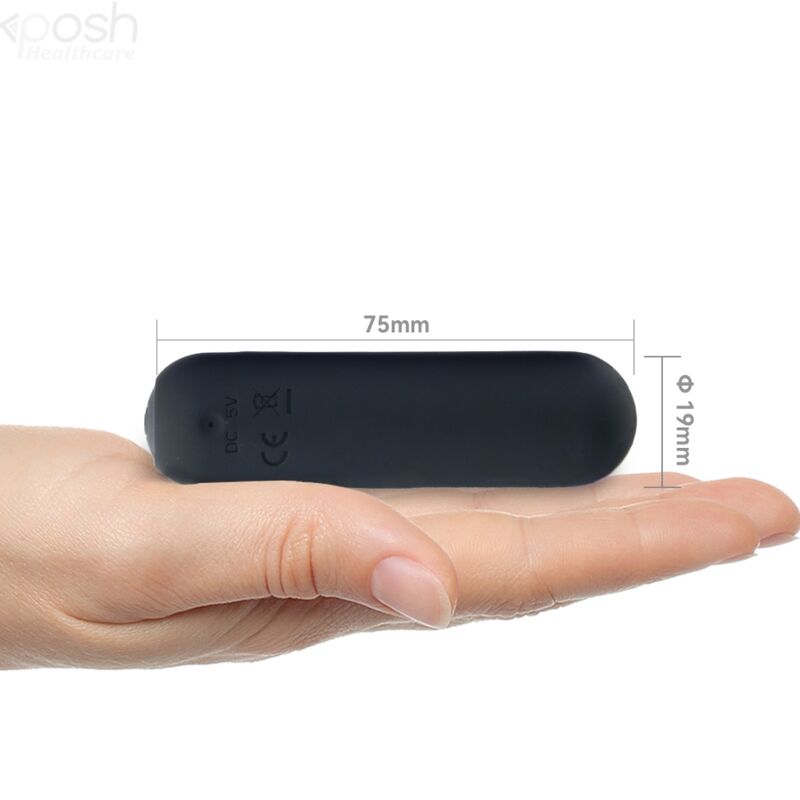 ARMONY - SPLASH HAHA VIBRATOR BULLET SILICONE 10 VIBRATIONS 75 X 19 CM BLACK - Kink&Play