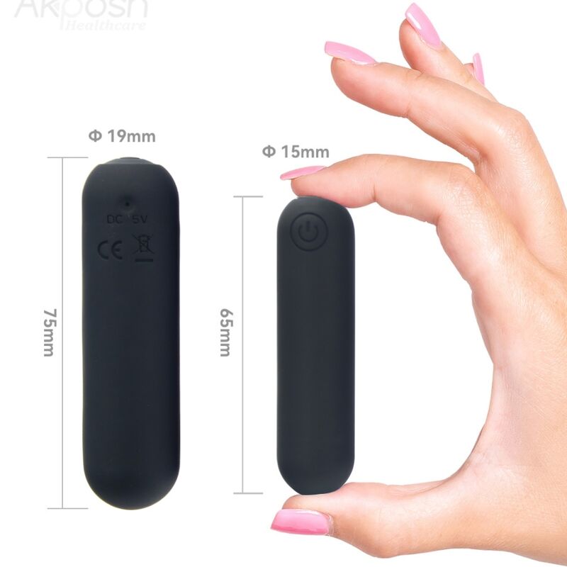 ARMONY - SPLASH HEHE VIBRATOR BULLET SILICONE 10 VIBRATIONS 65 X 15 CM BLACK - Kink&Play
