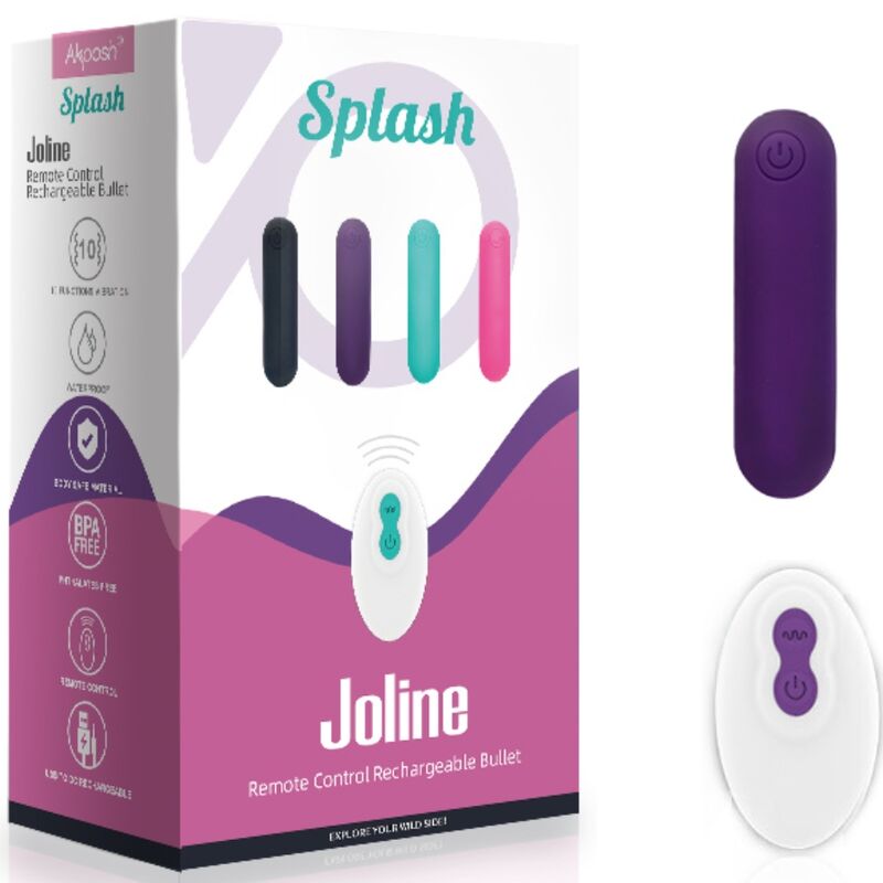 ARMONY - SPLASH JOLINE VIBRATOR BULLET SILICONE REMOTE CONTROL 10 VIBRATIONS 6.5 X 1.5 CM PURPLE - Kink&Play