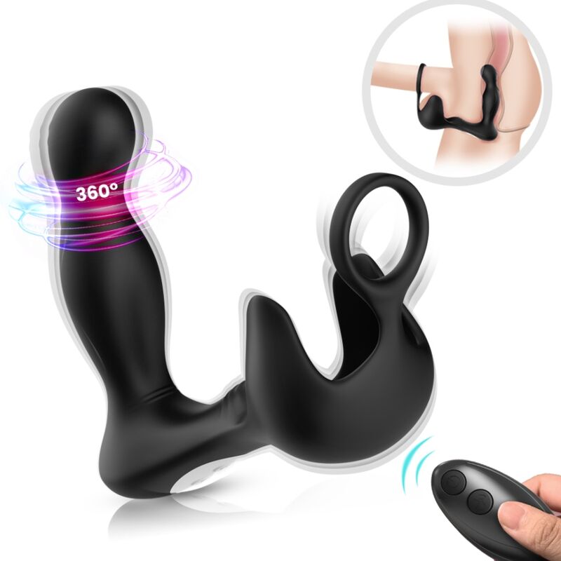 ARMONY - SURROUND VIBRATOR ANAL & STIMULATOR TESTICULOS & RING REMOTE CONTROL BLACK - Kink&Play