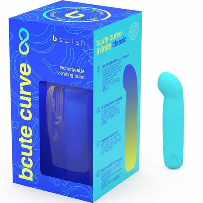 B SWISH - BCUTE CURVE INFINITE CLASSIC LIMITED EDITION BLUE SILICONE RECHARGEABLE VIBRATOR - Kink&Play