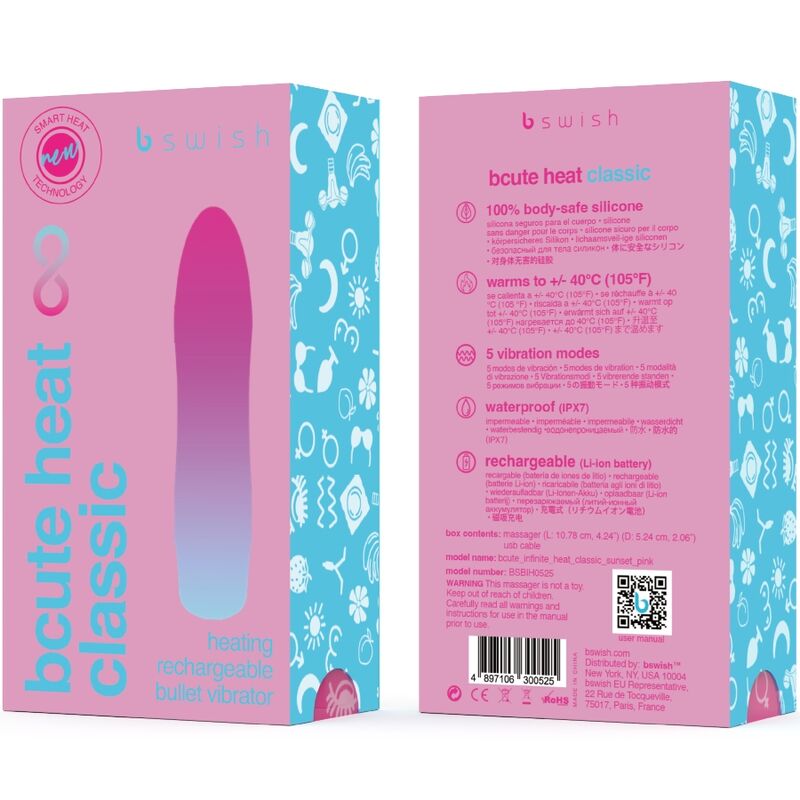 B SWISH - BCUTE INFINITE HEAT CLASSIC HEATABLE VIBRATOR PINK - Kink&Play