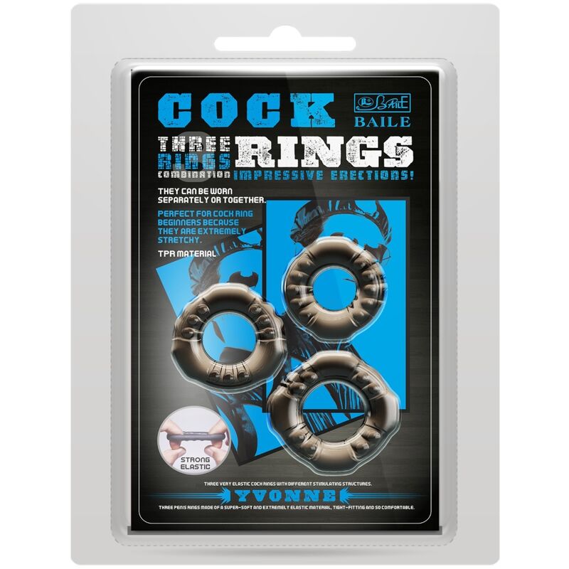 BAILE - COCK RINGS YVONNE SET 3 PENIS RINGS - Kink&Play