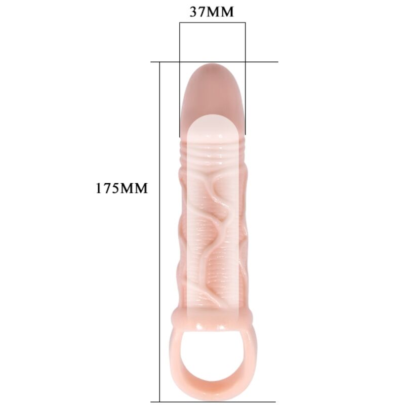 BAILE - PENIS EXTENDER SHEATH WITH STRAP FOR TESTICLES 13.5 CM - Kink&Play