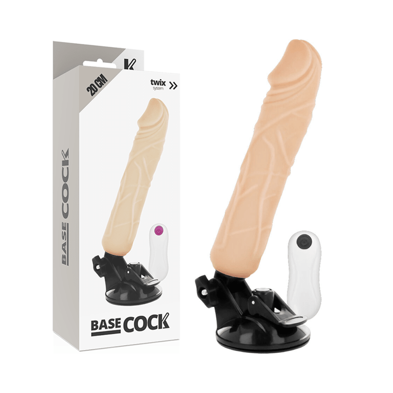 BASECOCK - REALISTIC VIBRATOR REMOTE CONTROL FLESH 20 CM - O - 4 CM - Kink&Play